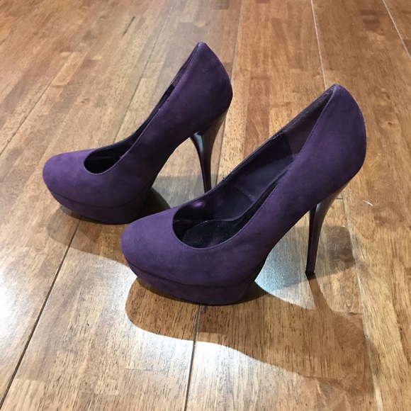 NWOT Glaze Purple Faux Suede Platform Pumps Size 8 - Picture 5 of 7